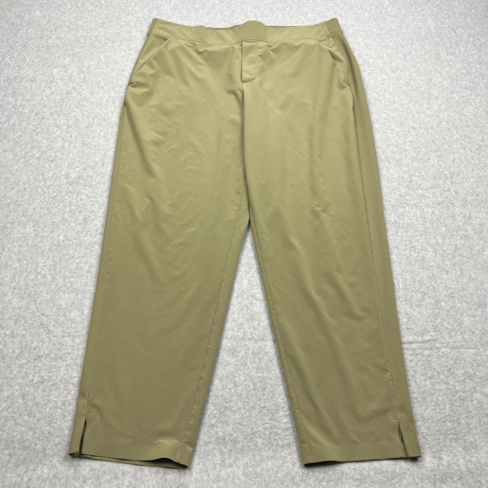 Athleta Brooklyn Mid Rise Ankle Pant Women's 16 Green‎ Pull On Stretch Crop